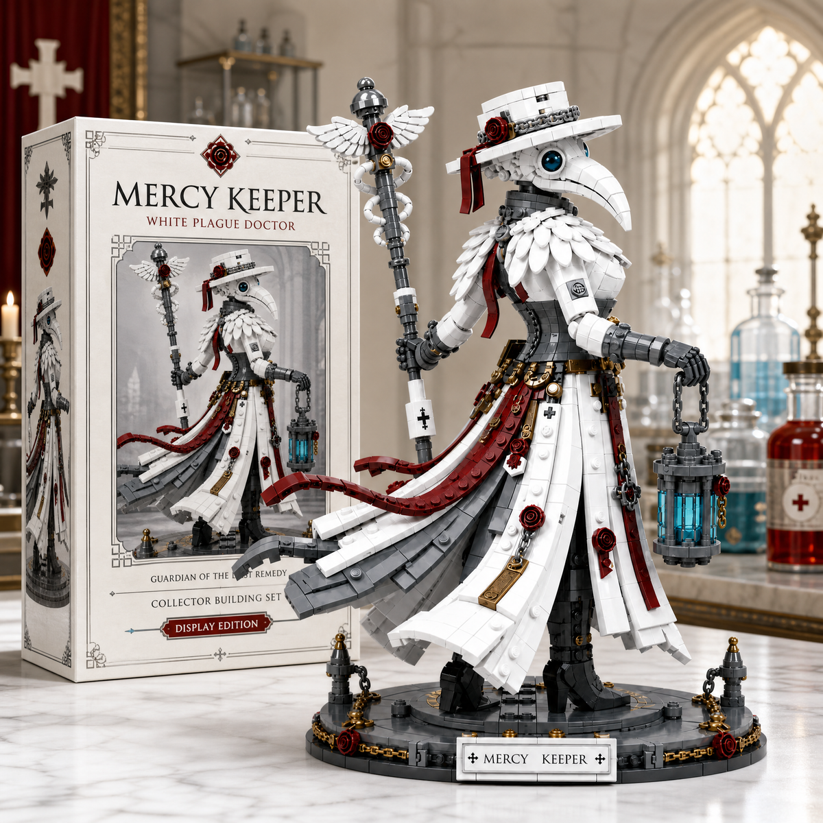 Mercy Keeper — White Plague Doctor Collector Building Set