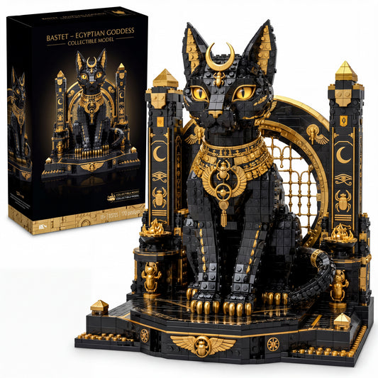 Black-Gold Egyptian Bastet Goddess Collector Building Set
