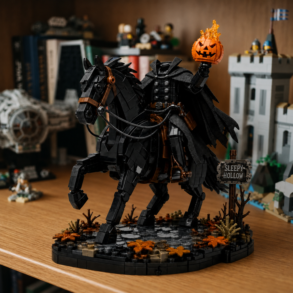 Sleepy Hollow Headless Horseman — Pumpkin Knight Collector Building Set