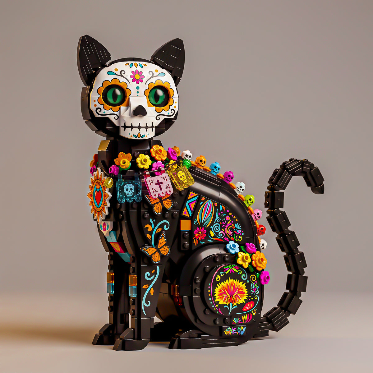 Day of the Dead Calavera Cat Building Set