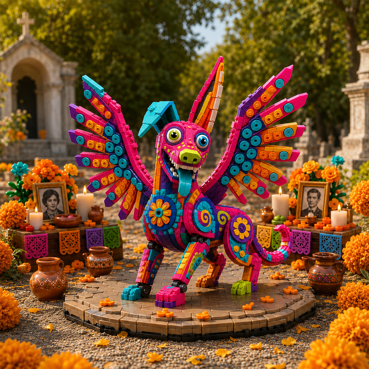 Día de los Muertos Winged Alebrije Building Set