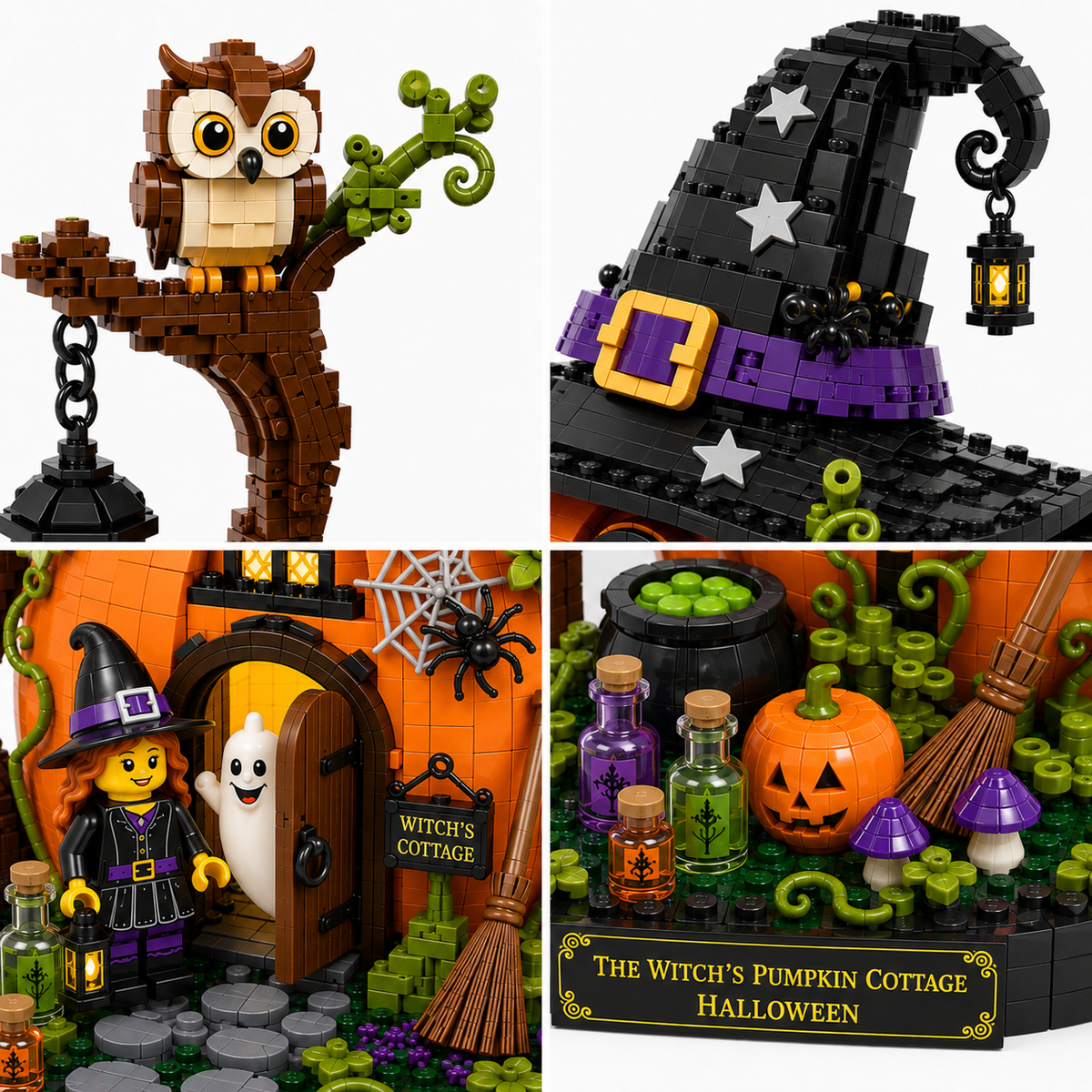 The Witch’s Pumpkin Cottage Halloween Building Set