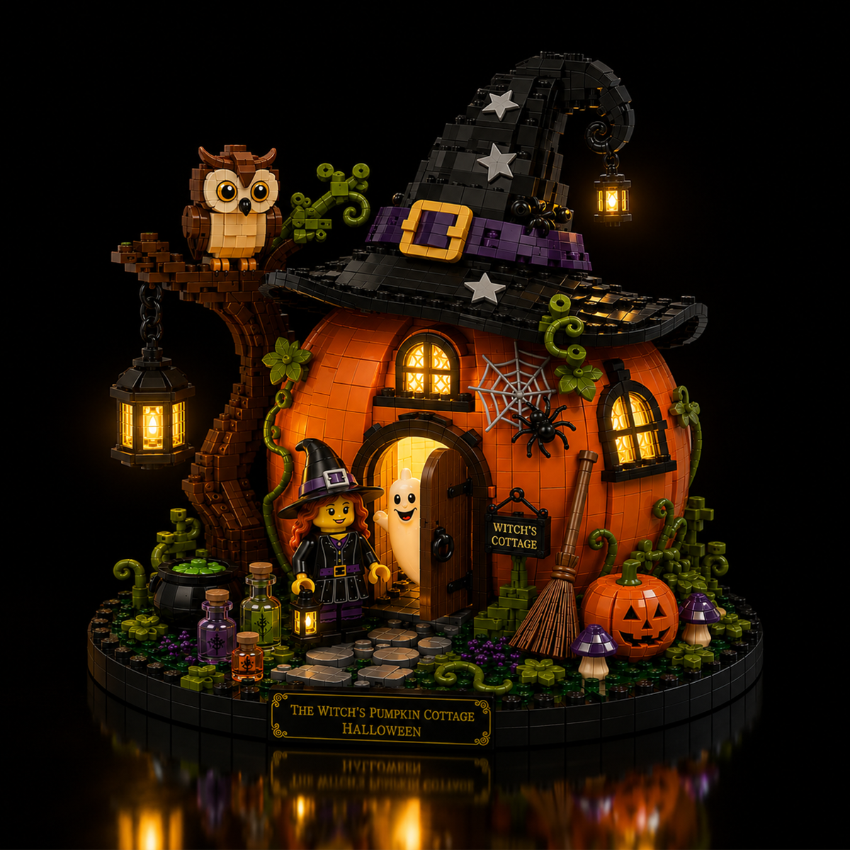 The Witch’s Pumpkin Cottage Halloween Building Set