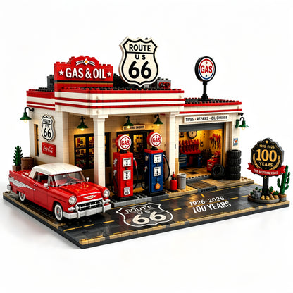 Route 66 Gas Station Centennial Edition Building Block Set