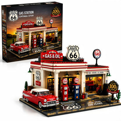 Route 66 Gas Station Centennial Edition Building Block Set