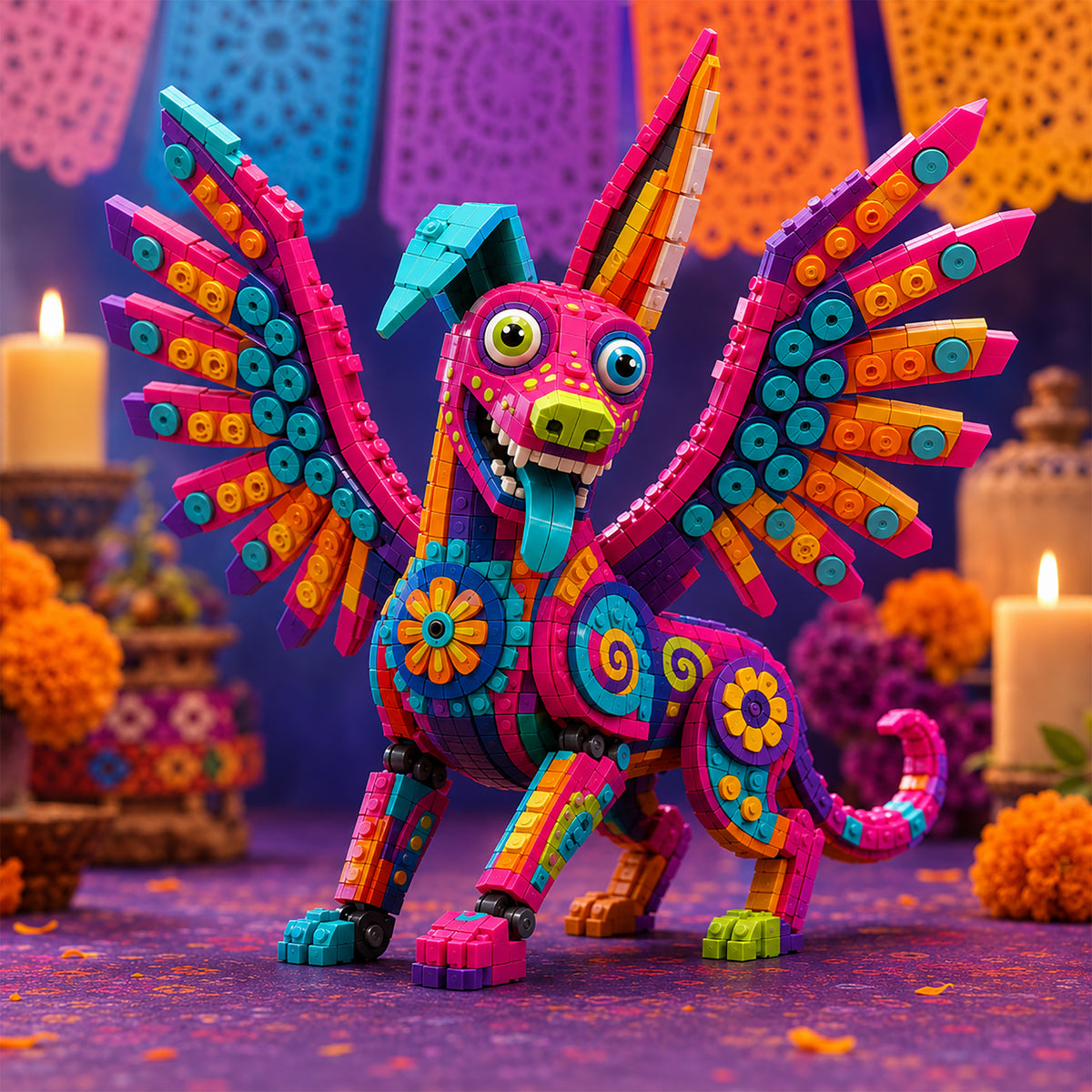 Día de los Muertos Winged Alebrije Building Set