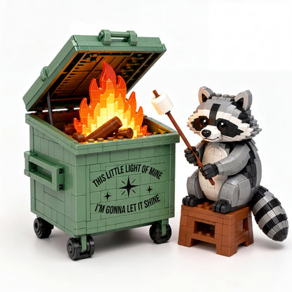 Little Raccoon Dumpster Campfire Building Set