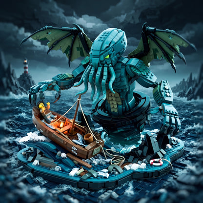 Lovecraftian Sea Monster Diorama Display Set