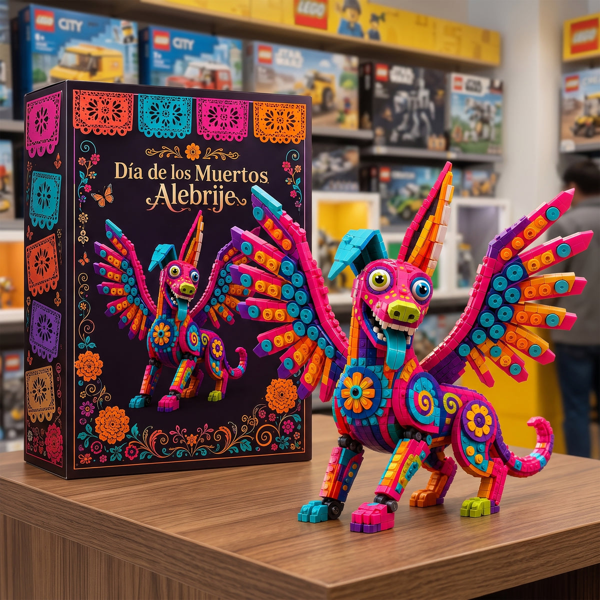 Día de los Muertos Winged Alebrije Building Set