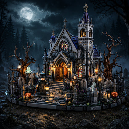 Haunted Gothic Chapel Building Blocks Set