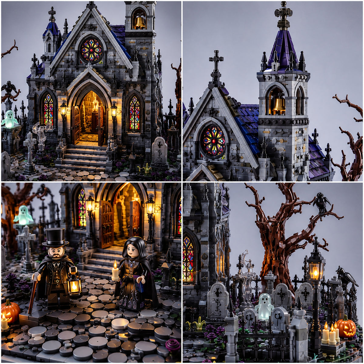Haunted Gothic Chapel Building Blocks Set
