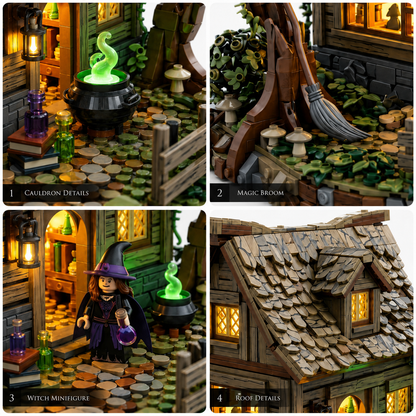 Moonlit Witch Cottage Building Set