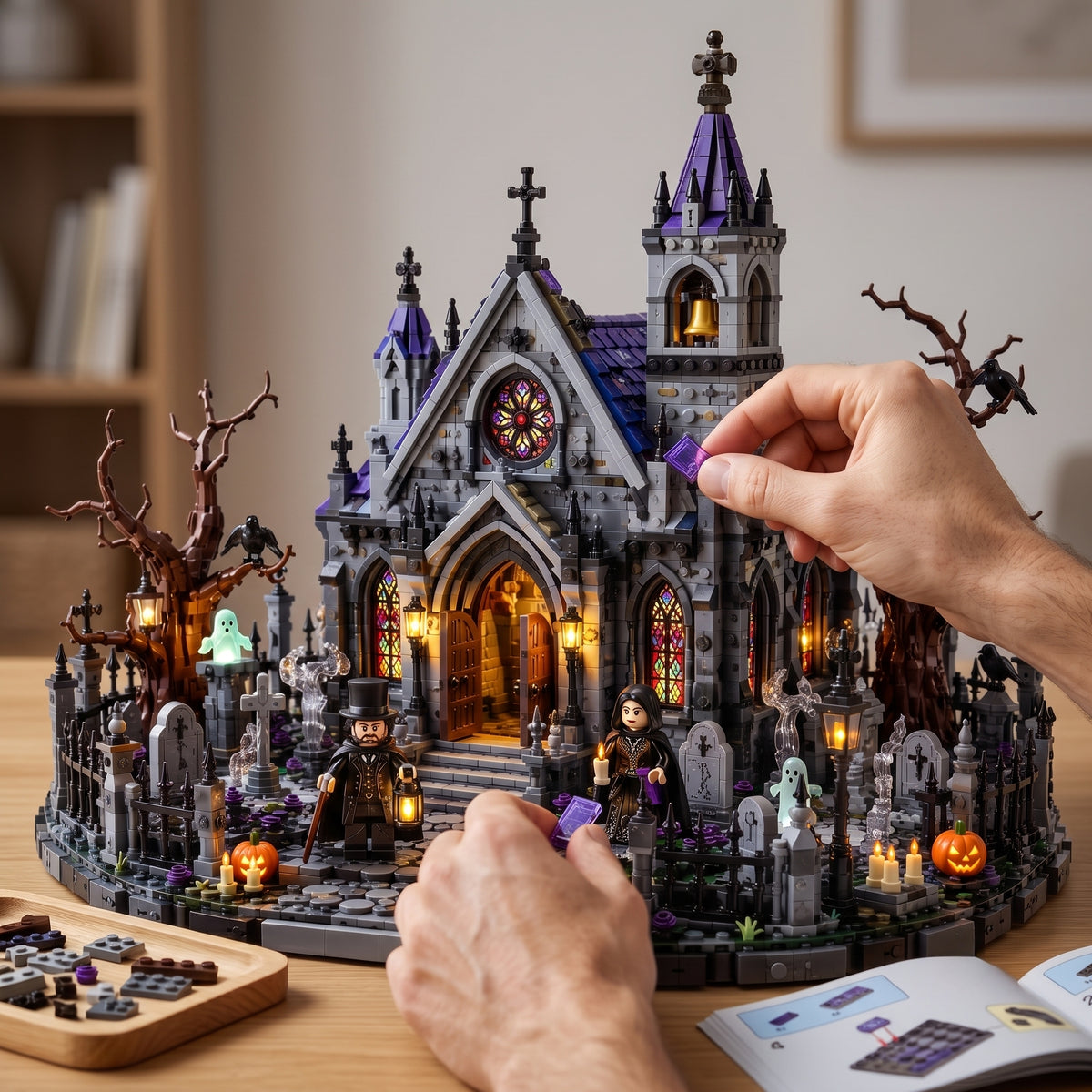Haunted Gothic Chapel Building Blocks Set