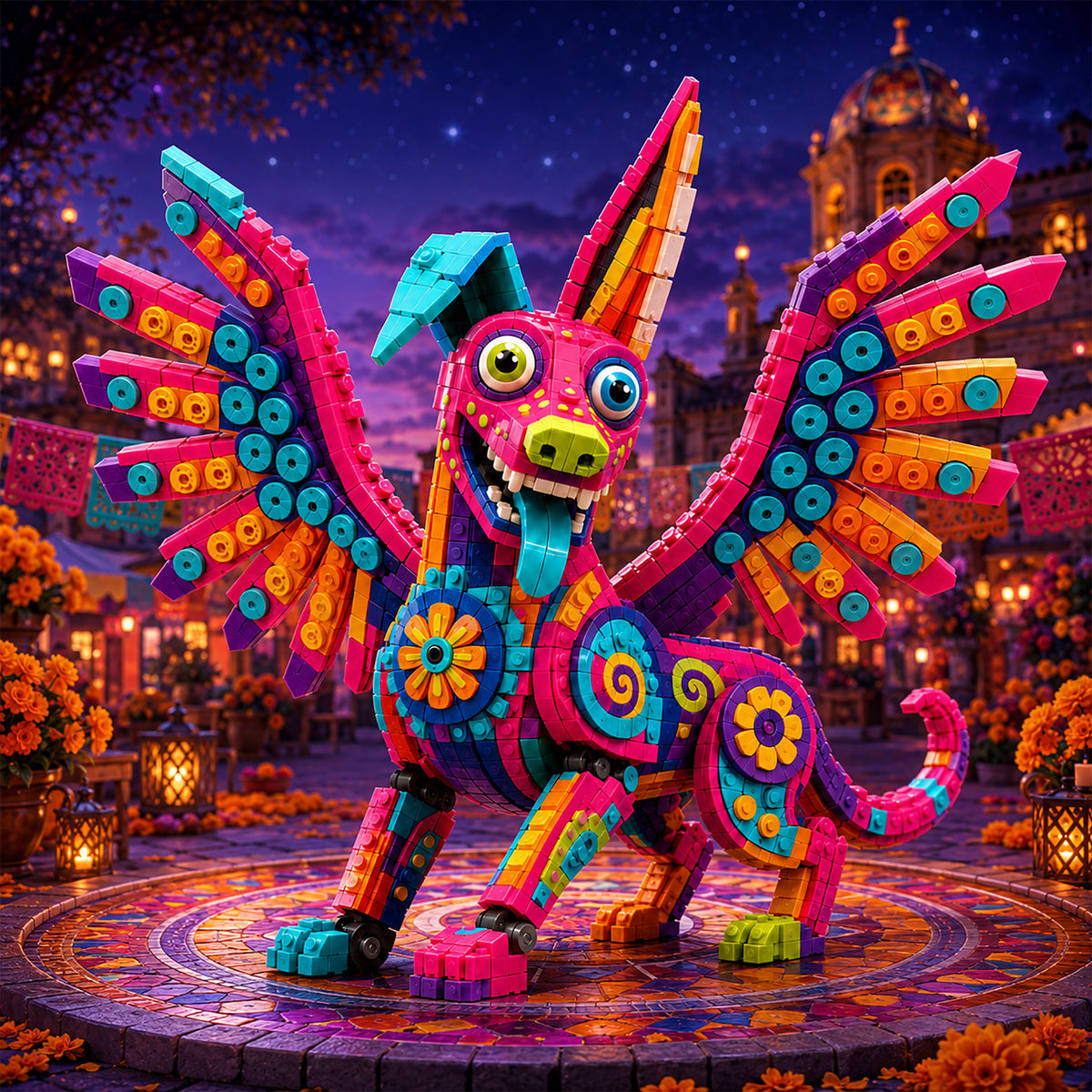 Día de los Muertos Winged Alebrije Building Set