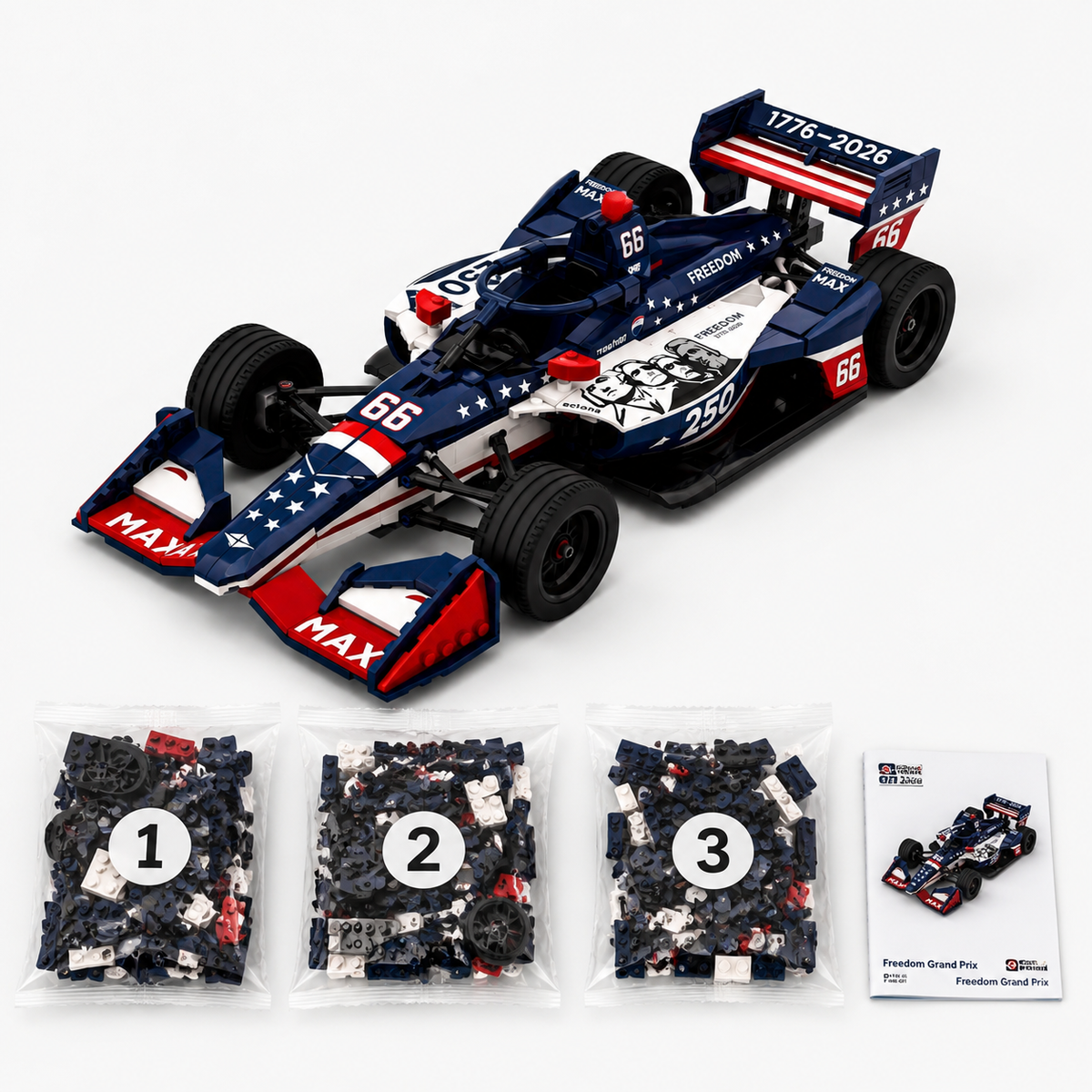 Freedom 250 #66 American Anniversary Open-Wheel Racing Car Building Set