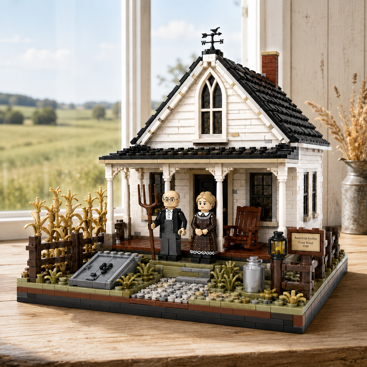 American Gothic Farmhouse Collector Building Set
