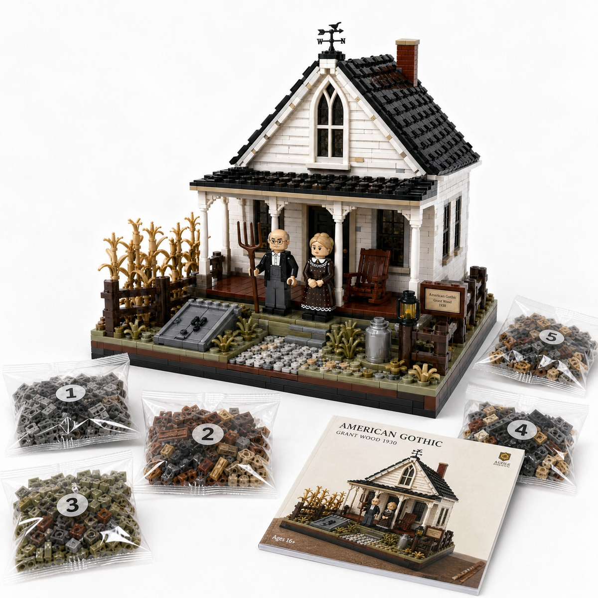 American Gothic Farmhouse Collector Building Set