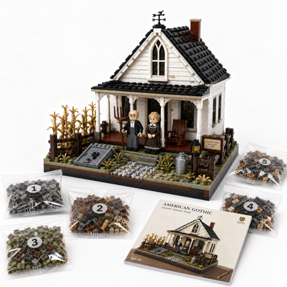 American Gothic Farmhouse Collector Building Set