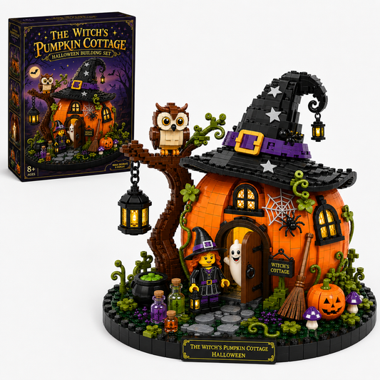 The Witch’s Pumpkin Cottage Halloween Building Set